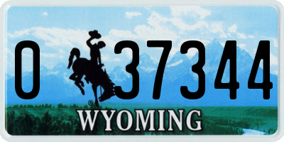 WY license plate 037344
