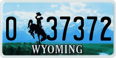 WY license plate 037372