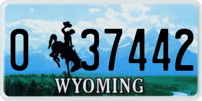 WY license plate 037442