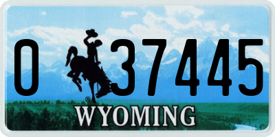WY license plate 037445