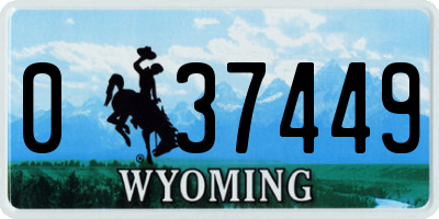 WY license plate 037449