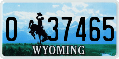 WY license plate 037465
