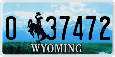 WY license plate 037472