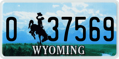 WY license plate 037569