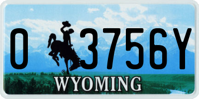 WY license plate 03756Y