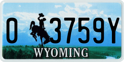 WY license plate 03759Y