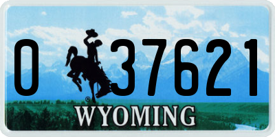 WY license plate 037621