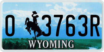 WY license plate 03763R