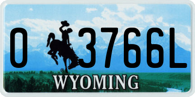 WY license plate 03766L