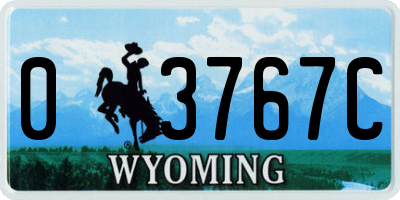 WY license plate 03767C