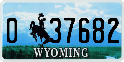 WY license plate 037682