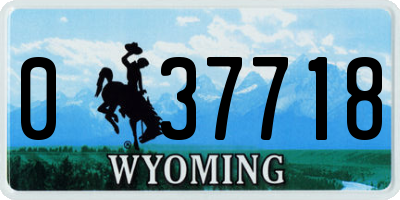 WY license plate 037718