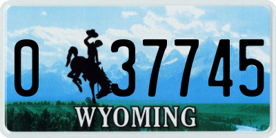WY license plate 037745