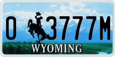 WY license plate 03777M