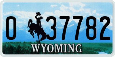 WY license plate 037782
