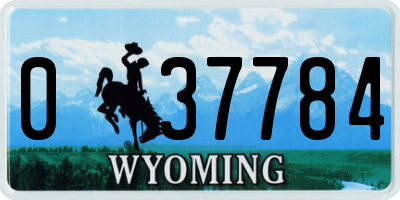 WY license plate 037784