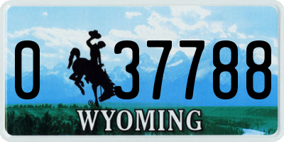 WY license plate 037788