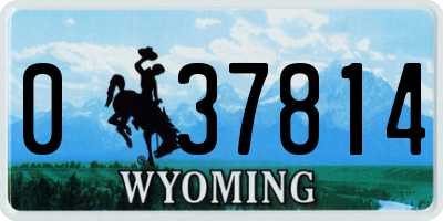 WY license plate 037814