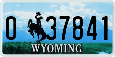 WY license plate 037841