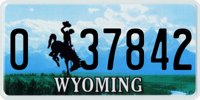 WY license plate 037842