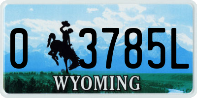 WY license plate 03785L