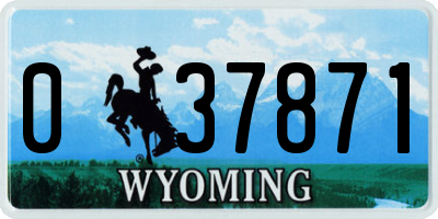 WY license plate 037871