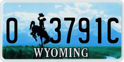 WY license plate 03791C