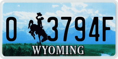 WY license plate 03794F