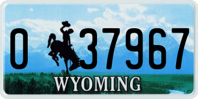 WY license plate 037967
