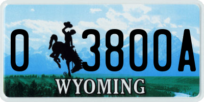 WY license plate 03800A