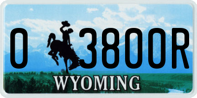 WY license plate 03800R