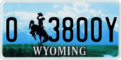 WY license plate 03800Y