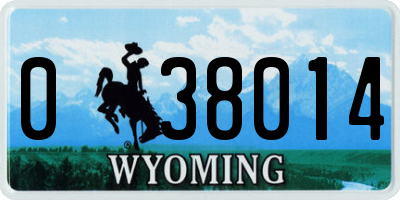 WY license plate 038014