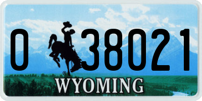 WY license plate 038021
