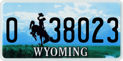 WY license plate 038023