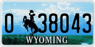 WY license plate 038043