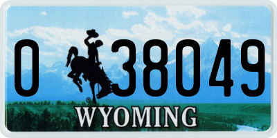 WY license plate 038049