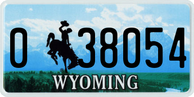 WY license plate 038054