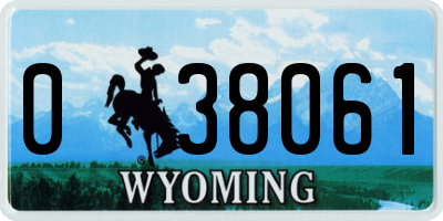 WY license plate 038061