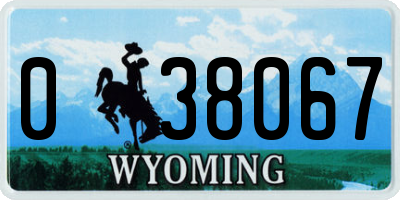 WY license plate 038067
