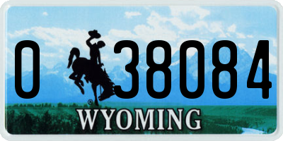 WY license plate 038084