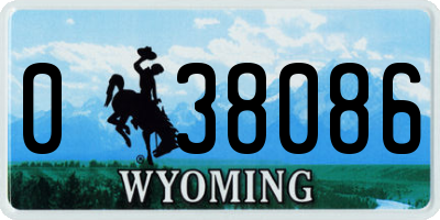 WY license plate 038086