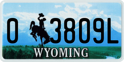 WY license plate 03809L