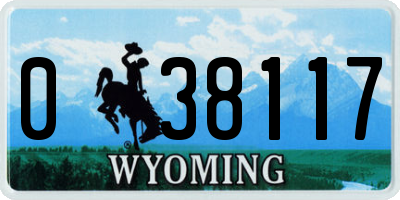 WY license plate 038117
