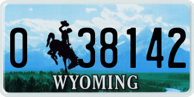 WY license plate 038142