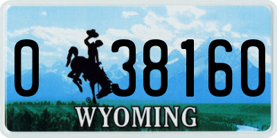 WY license plate 038160