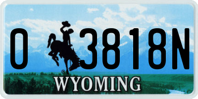 WY license plate 03818N