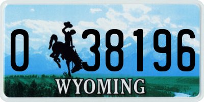 WY license plate 038196