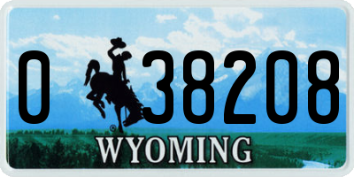 WY license plate 038208