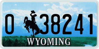 WY license plate 038241